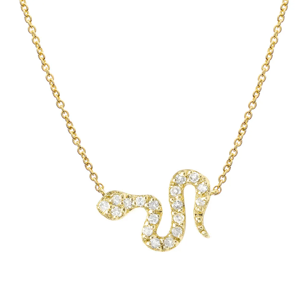 14KY GOLD & DIAMOND SNAKE NECKLACE