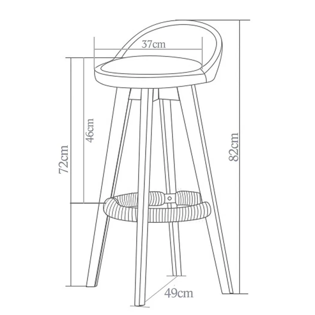 2x Levede Fabric Swivel Bar Stool Kitchen Stool Dining Chair Barstools Cream