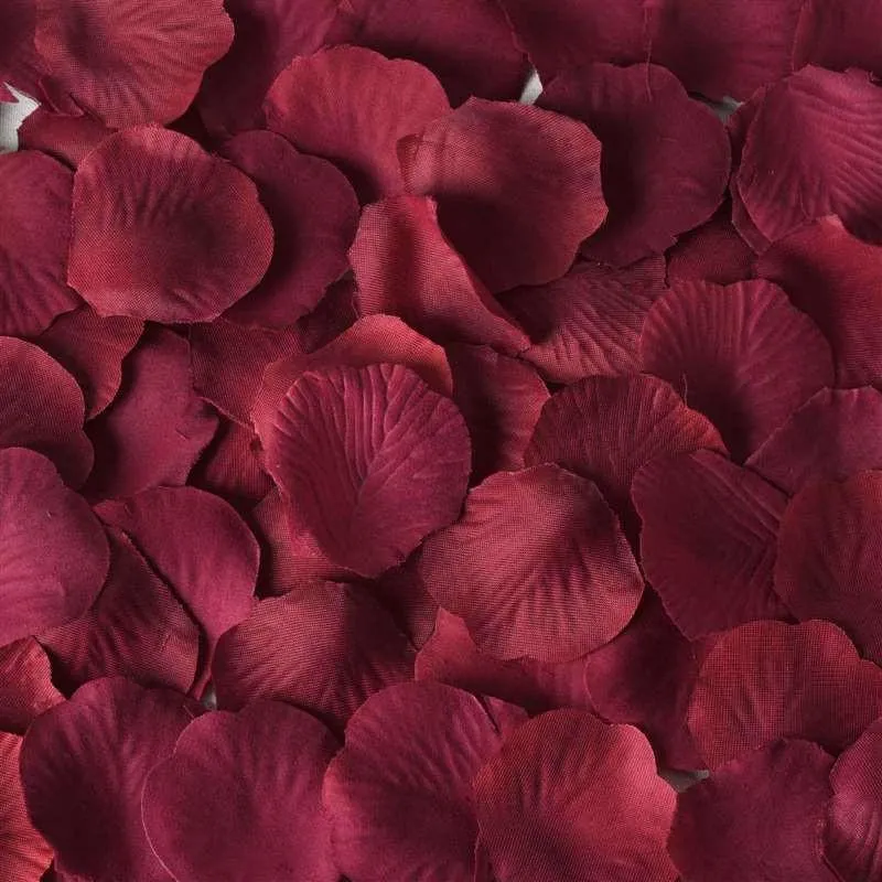 500 Silk Rose Petals For Wedding Party Table Confetti Decoration - Burgundy