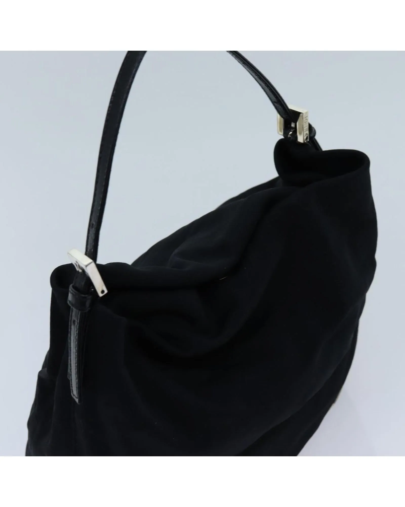 Black Nylon Hand Bag with Minimalist Design