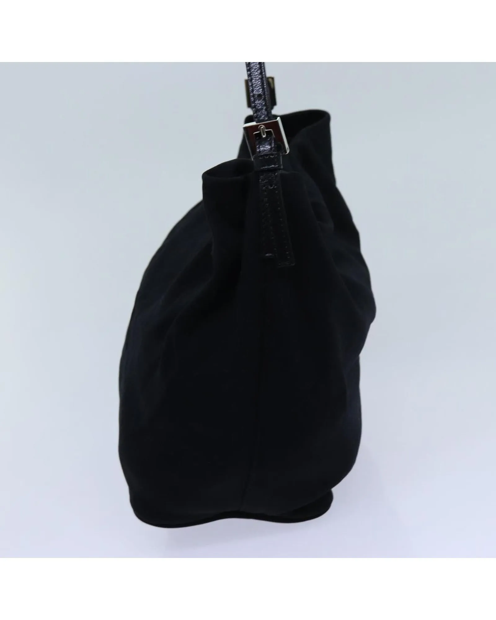 Black Nylon Hand Bag with Minimalist Design