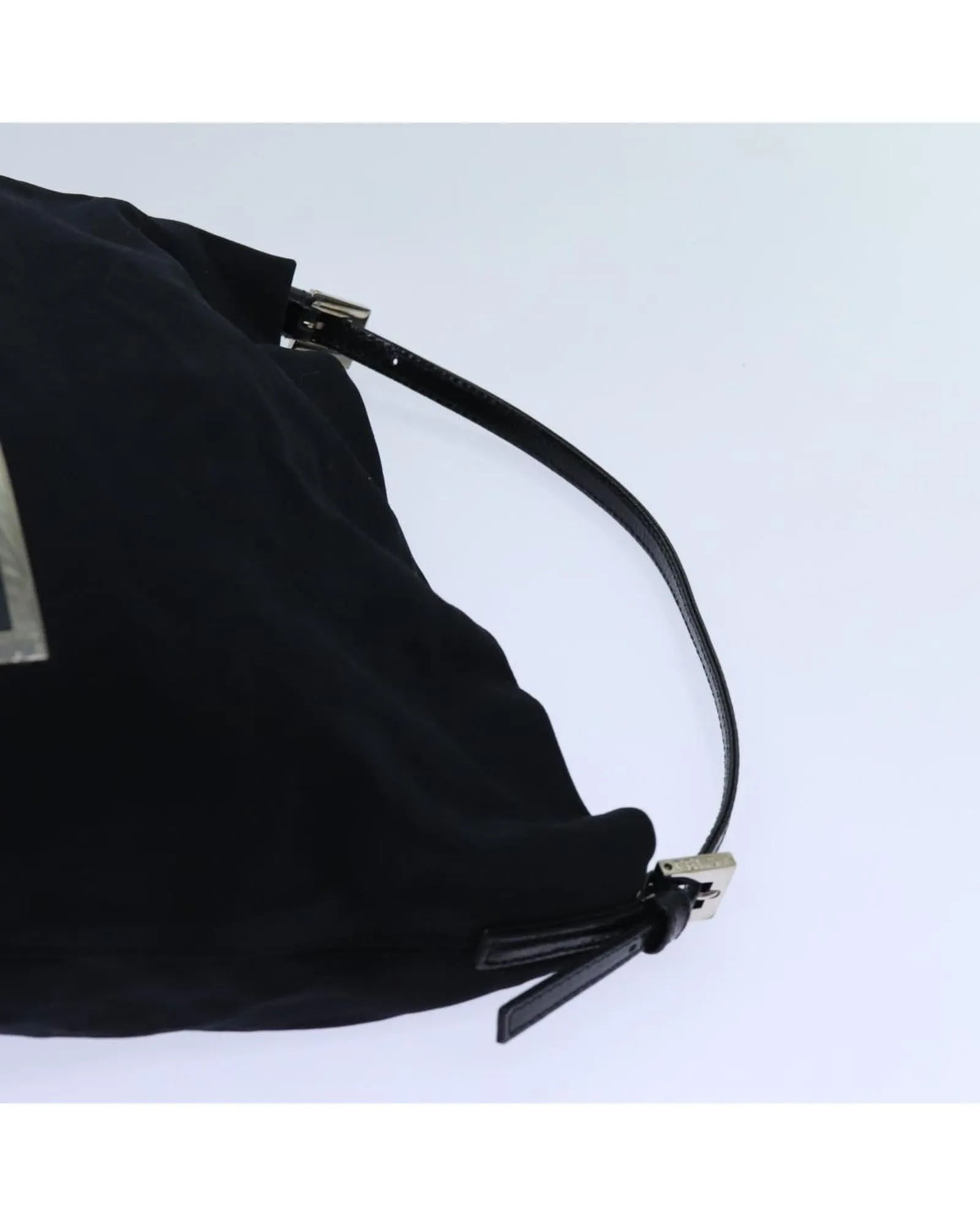 Black Nylon Hand Bag with Minimalist Design