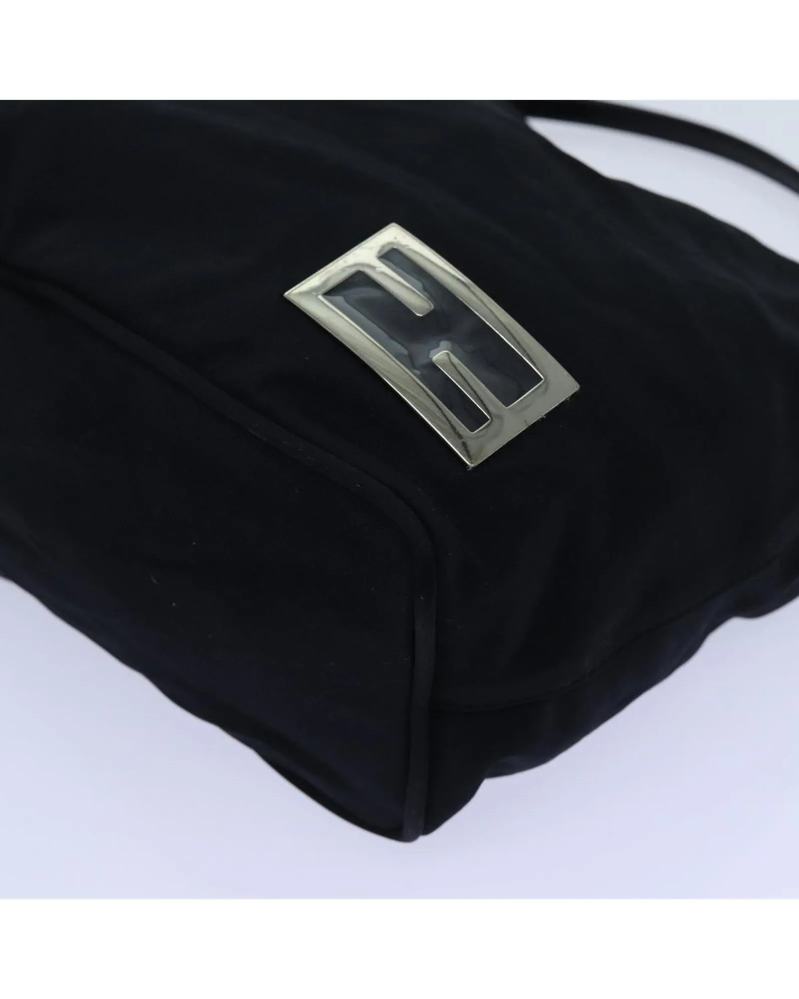 Black Nylon Hand Bag with Minimalist Design