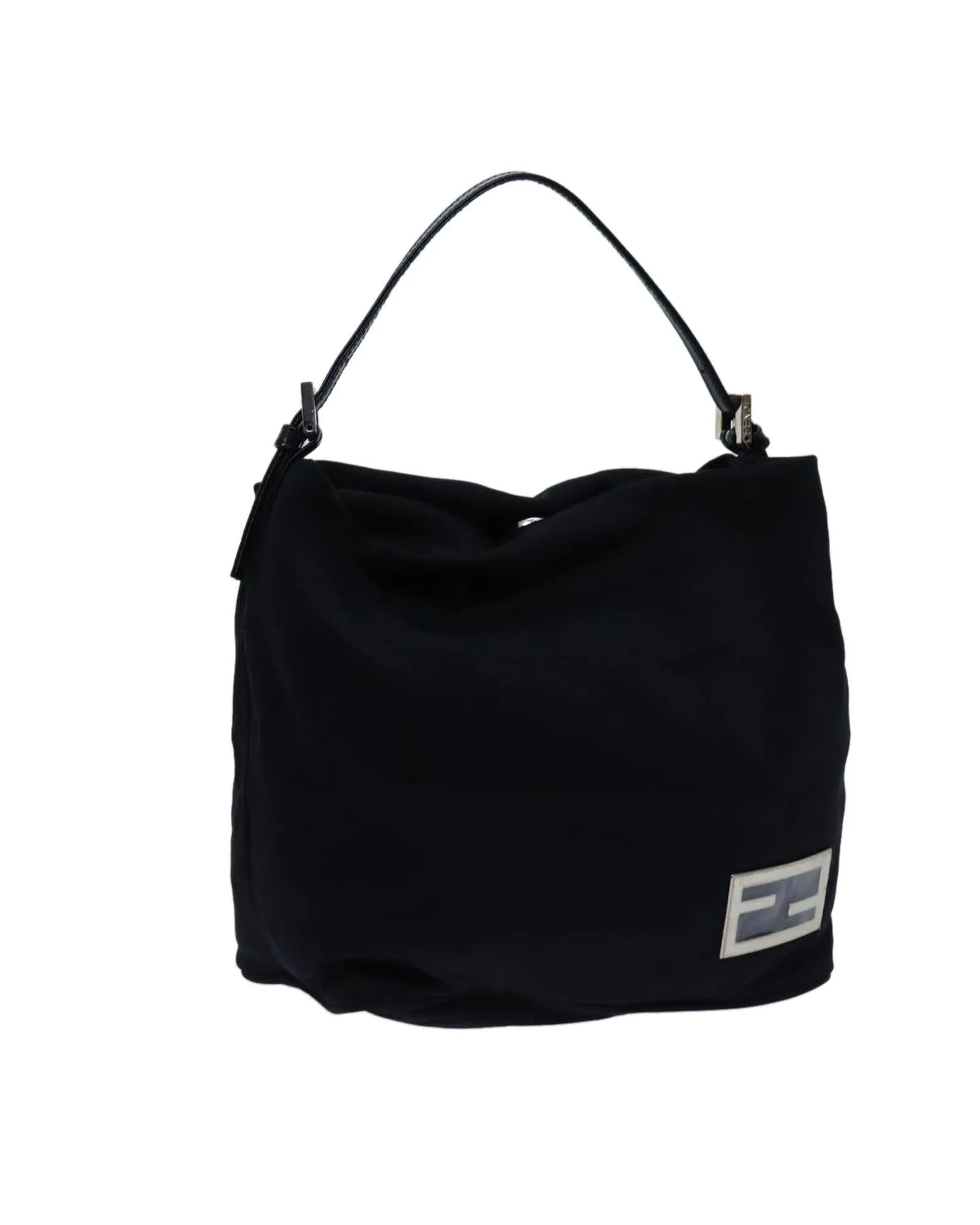 Black Nylon Hand Bag with Minimalist Design