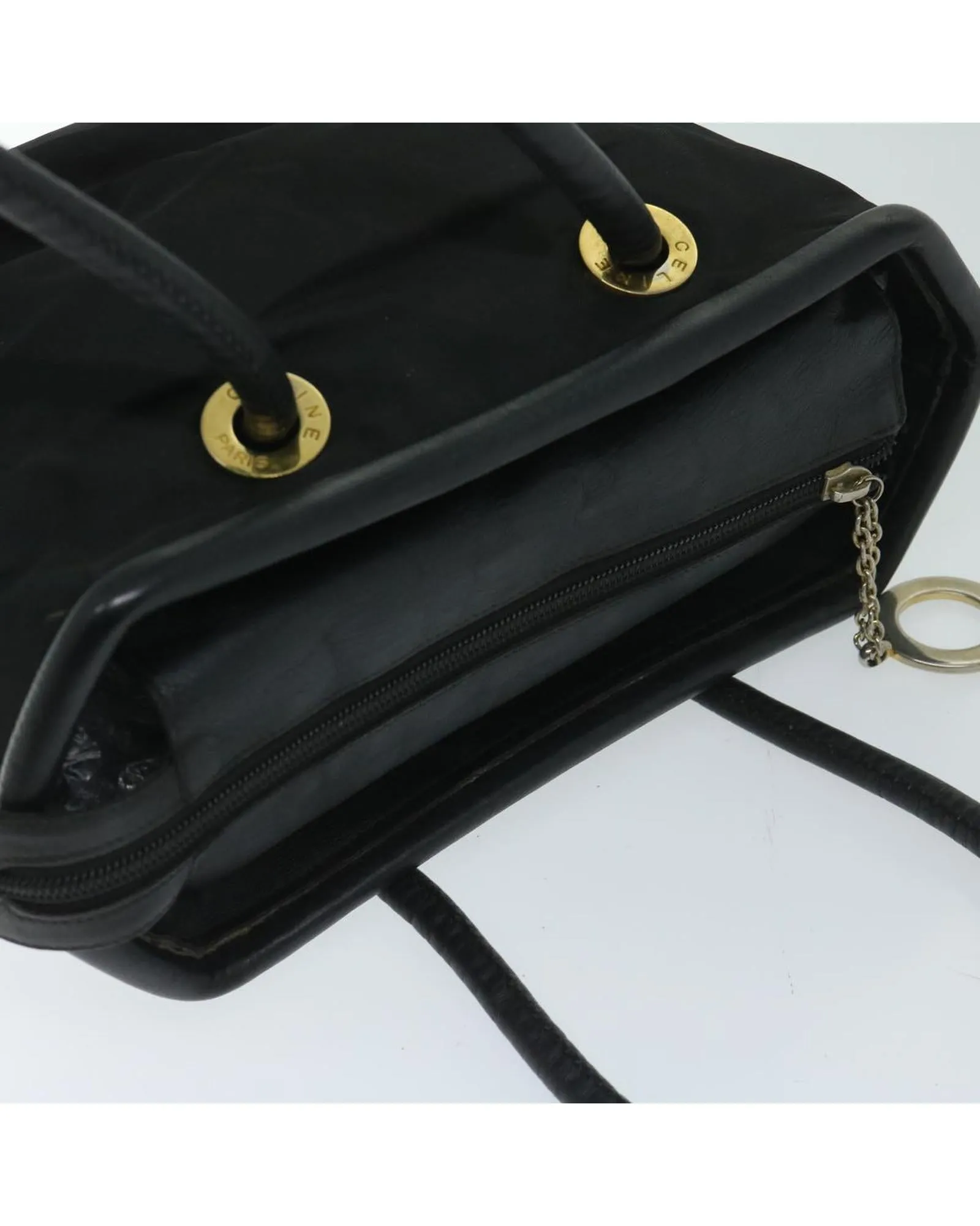 Black Nylon Hand Bag with Scratches - Made in Italy