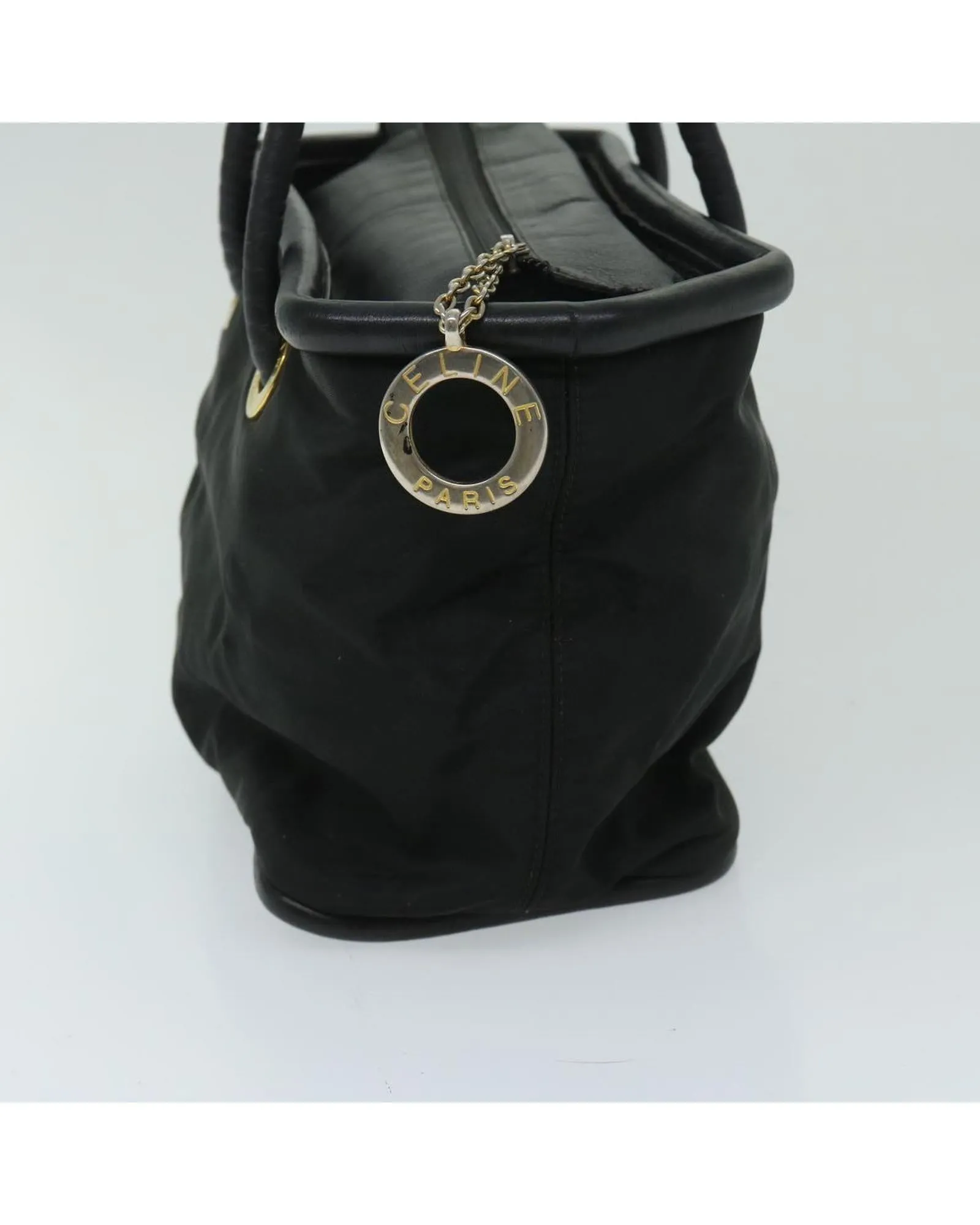 Black Nylon Hand Bag with Scratches - Made in Italy