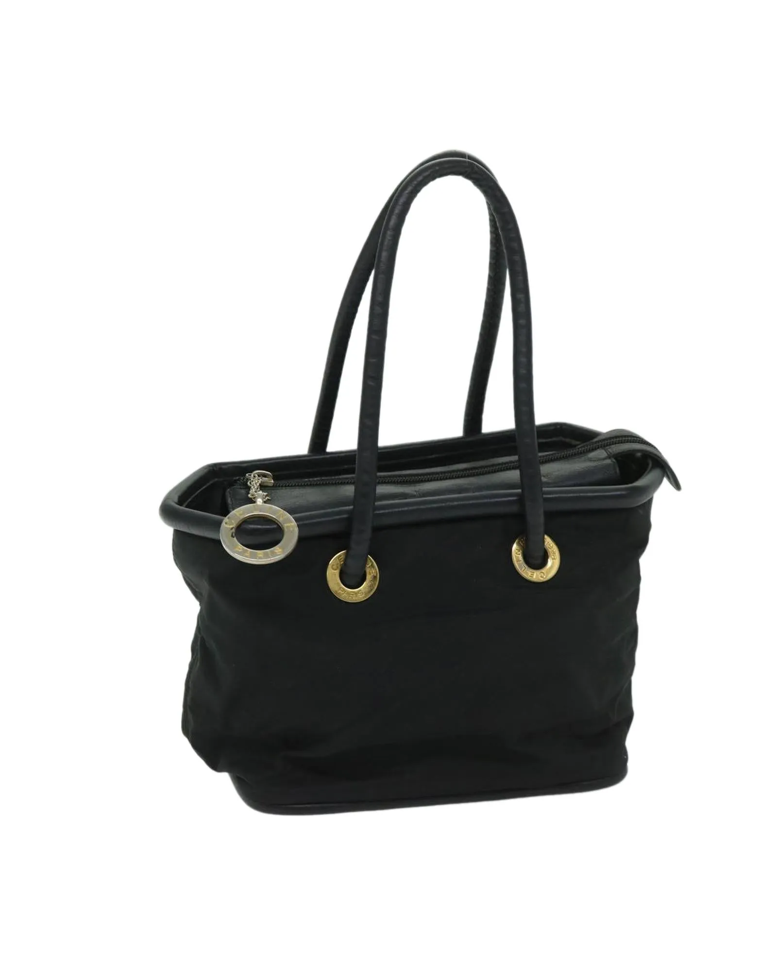 Black Nylon Hand Bag with Scratches - Made in Italy