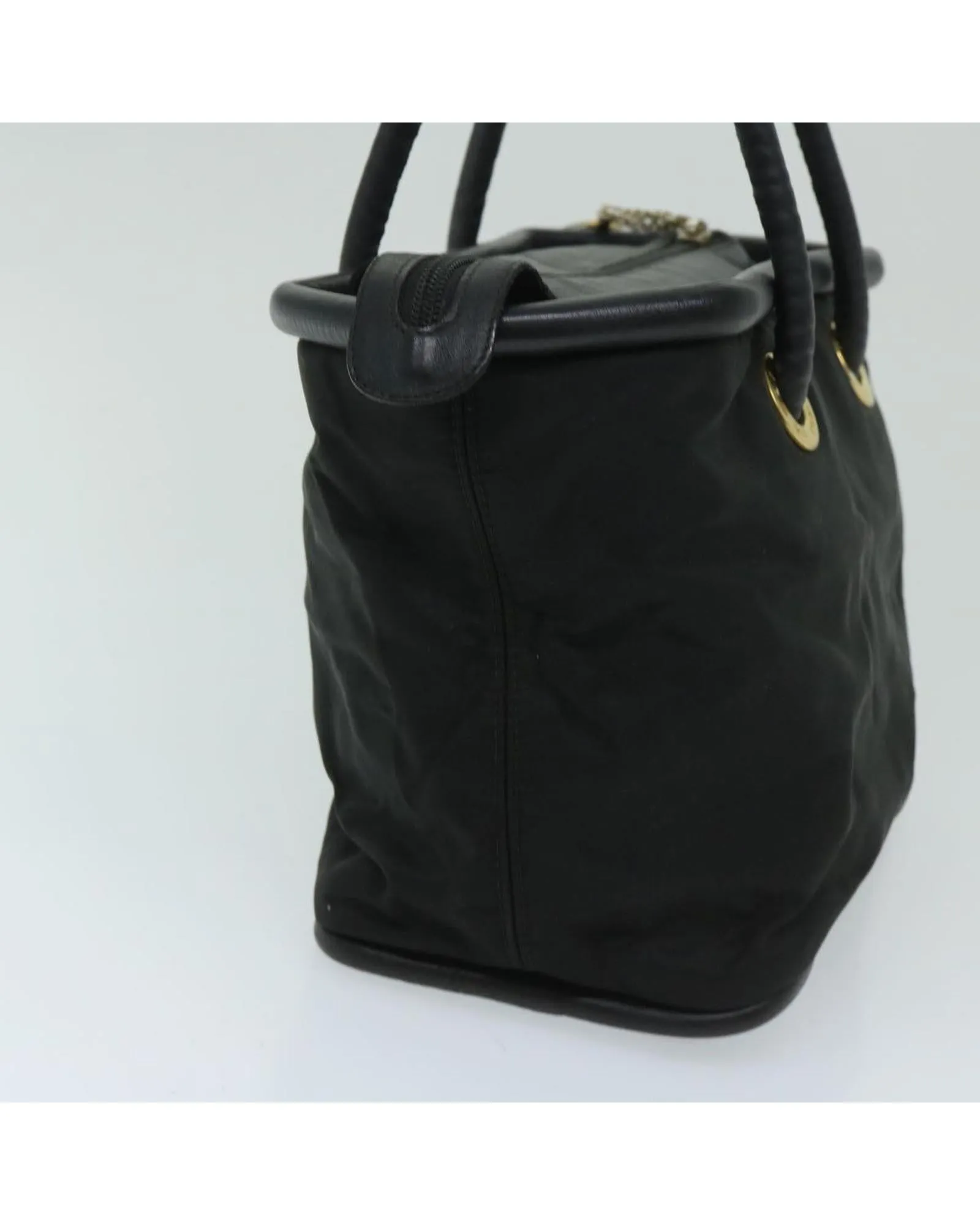 Black Nylon Hand Bag with Scratches - Made in Italy