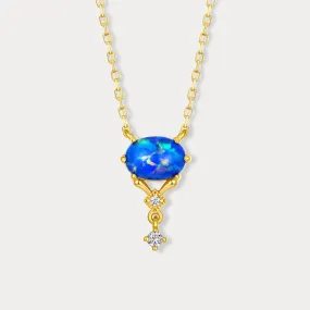 Blue Opal Diamond Necklace