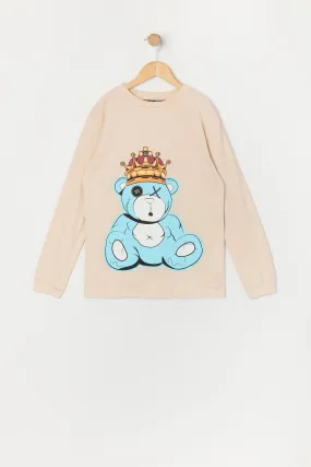 Boys King Bear Graphic Long Sleeve Top