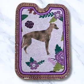 Card Holder Hounds and Roses Lavender