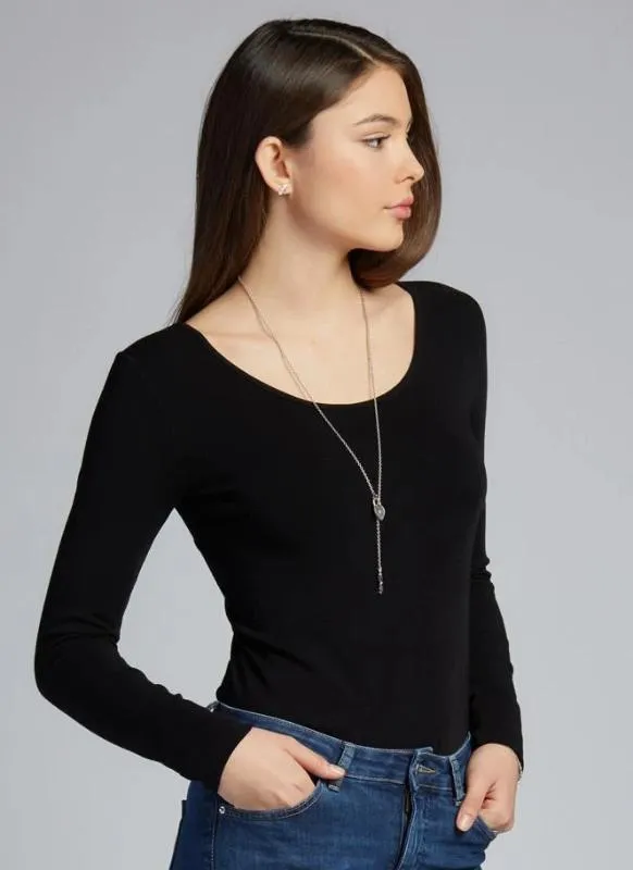 C'EST MOI Bamboo Long Sleeve Scoop Neck Top