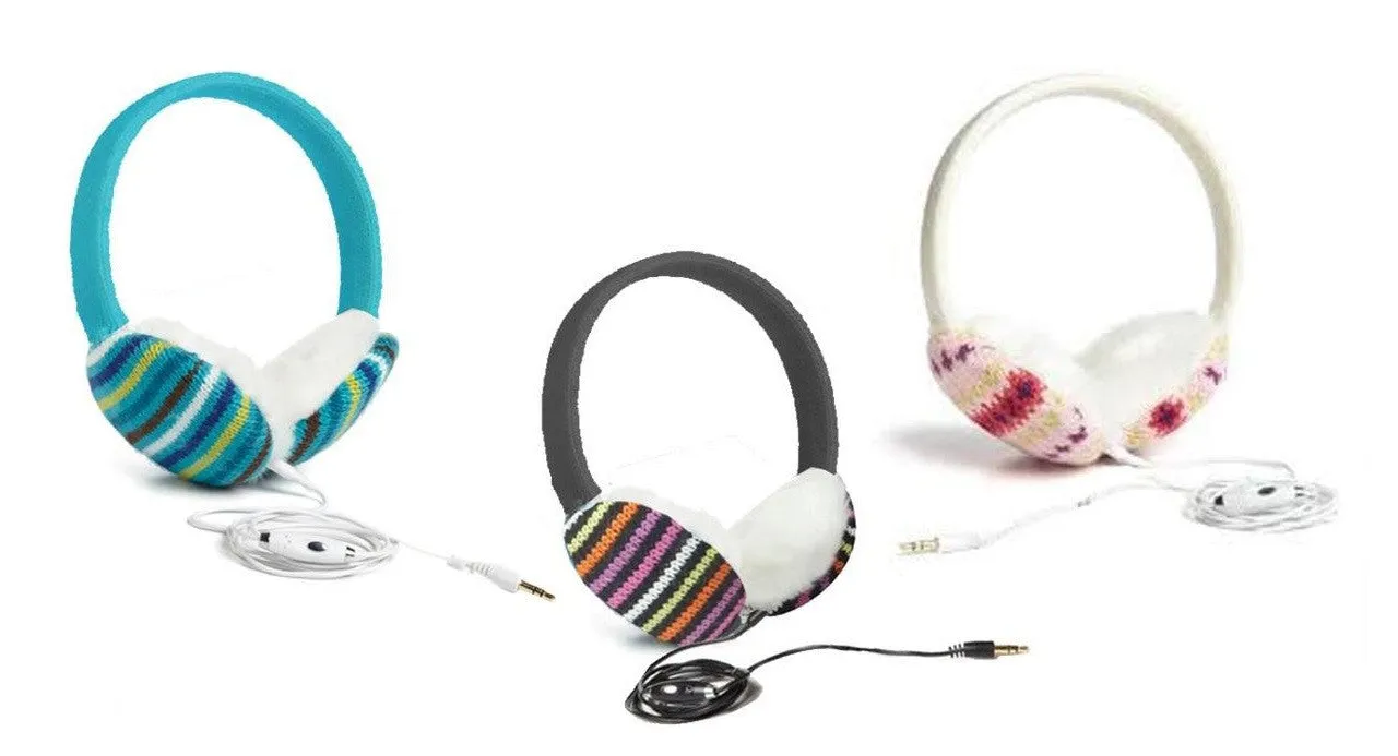 Chatties Wired Cozy Fashion Earmuffs with Built-in Speakers - Stripes