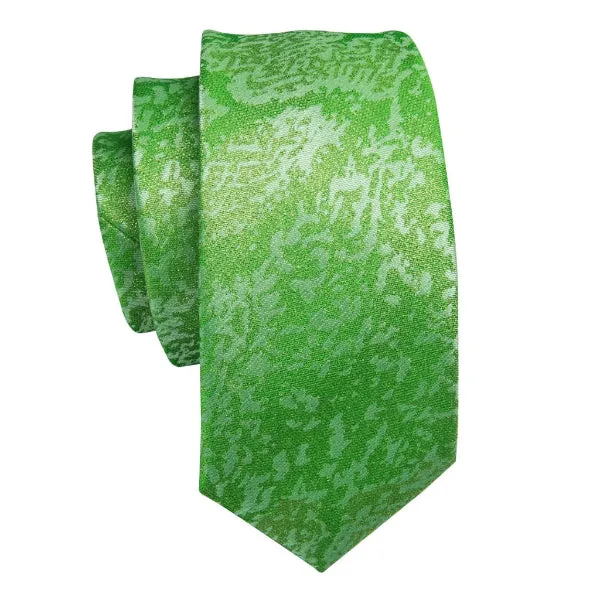 Classy Men Lime Green Camouflage Silk Tie