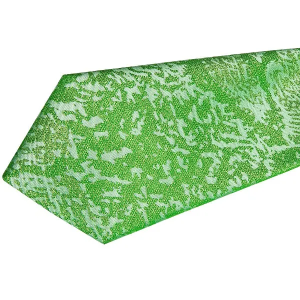 Classy Men Lime Green Camouflage Silk Tie