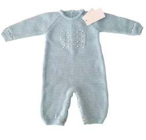 CLEARANCE SALE - Mac Ilusion AW23 - Baby Blue Knitted Romper Suit 9049