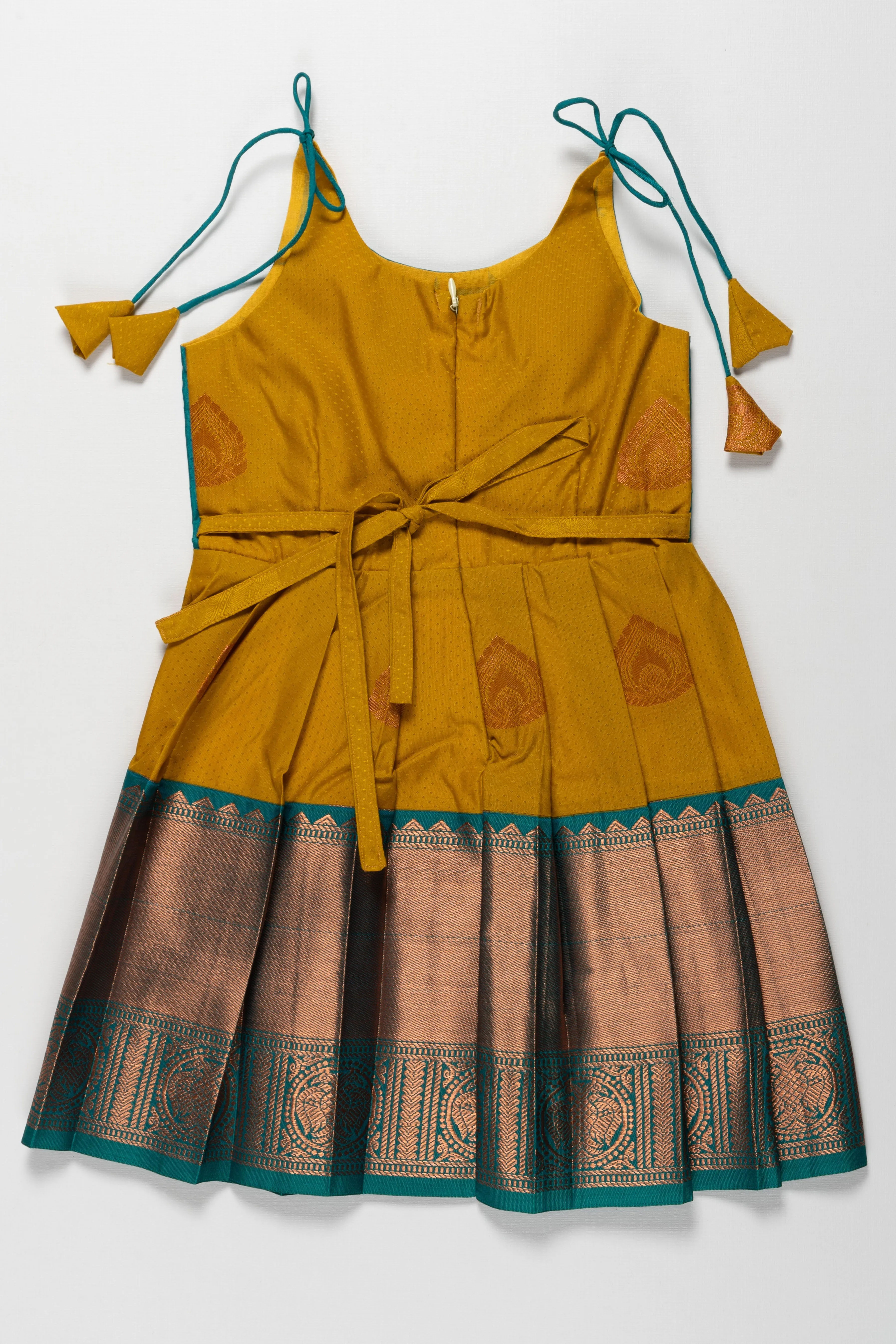 Colorful Silk Tie-Up Frock for Temple Visits and Namakaranam: Stylish Must-Have with Vibrant Patterns