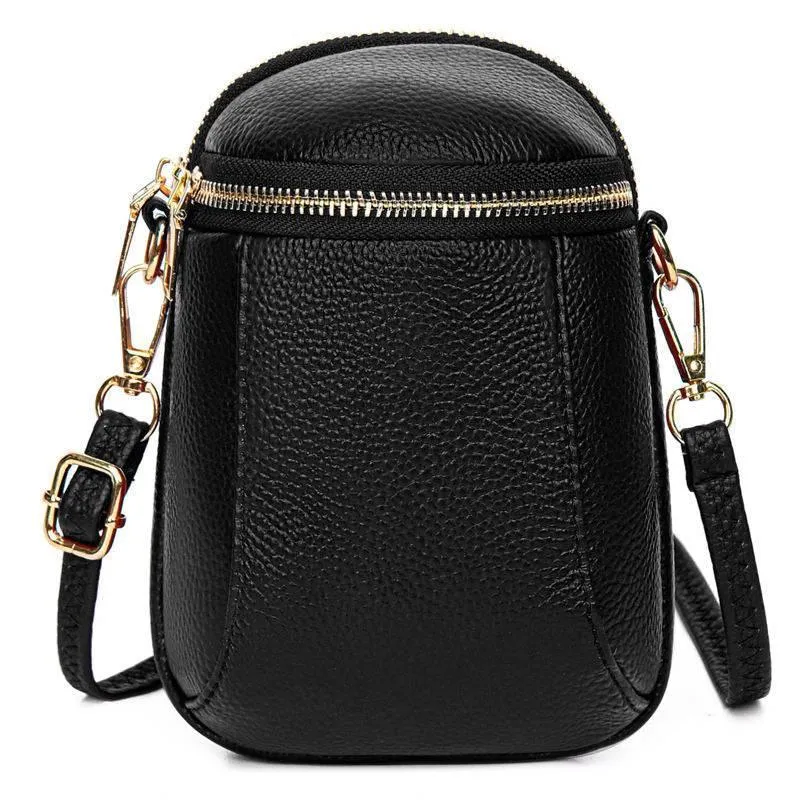 Compact Vegan Leather Crossbody Bag