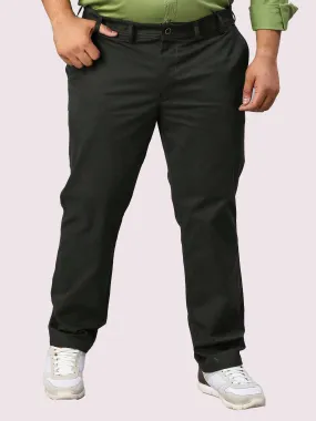 Dark Solid Cotton Trouser Men's Plus Size