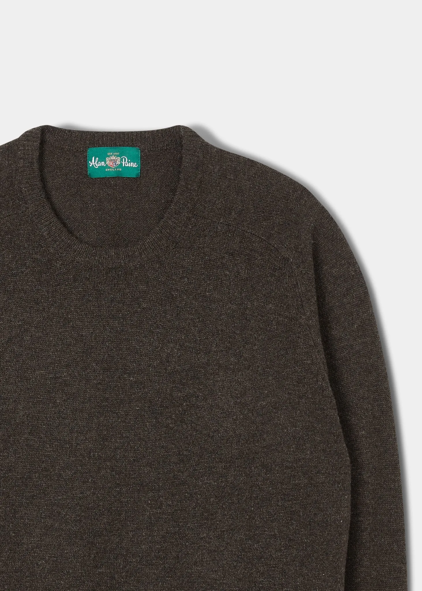 Dorset Men's Lambswool Jumper in Cocoa - Classic Fit