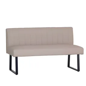 Faux Leather Bench - Taupe