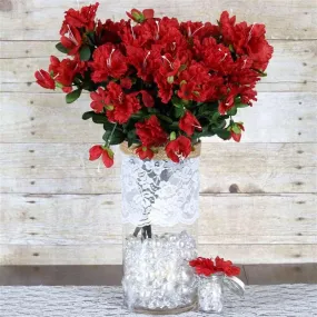 Gardenia Bush Artificial Silk Flowers - Red