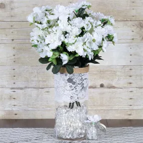 Gardenia Bush Artificial Silk Flowers - White