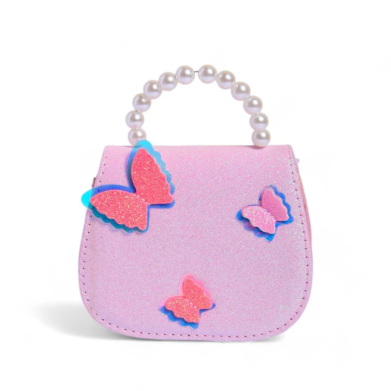 GLITTERY BUTTERFLY PEARL HANDBAG