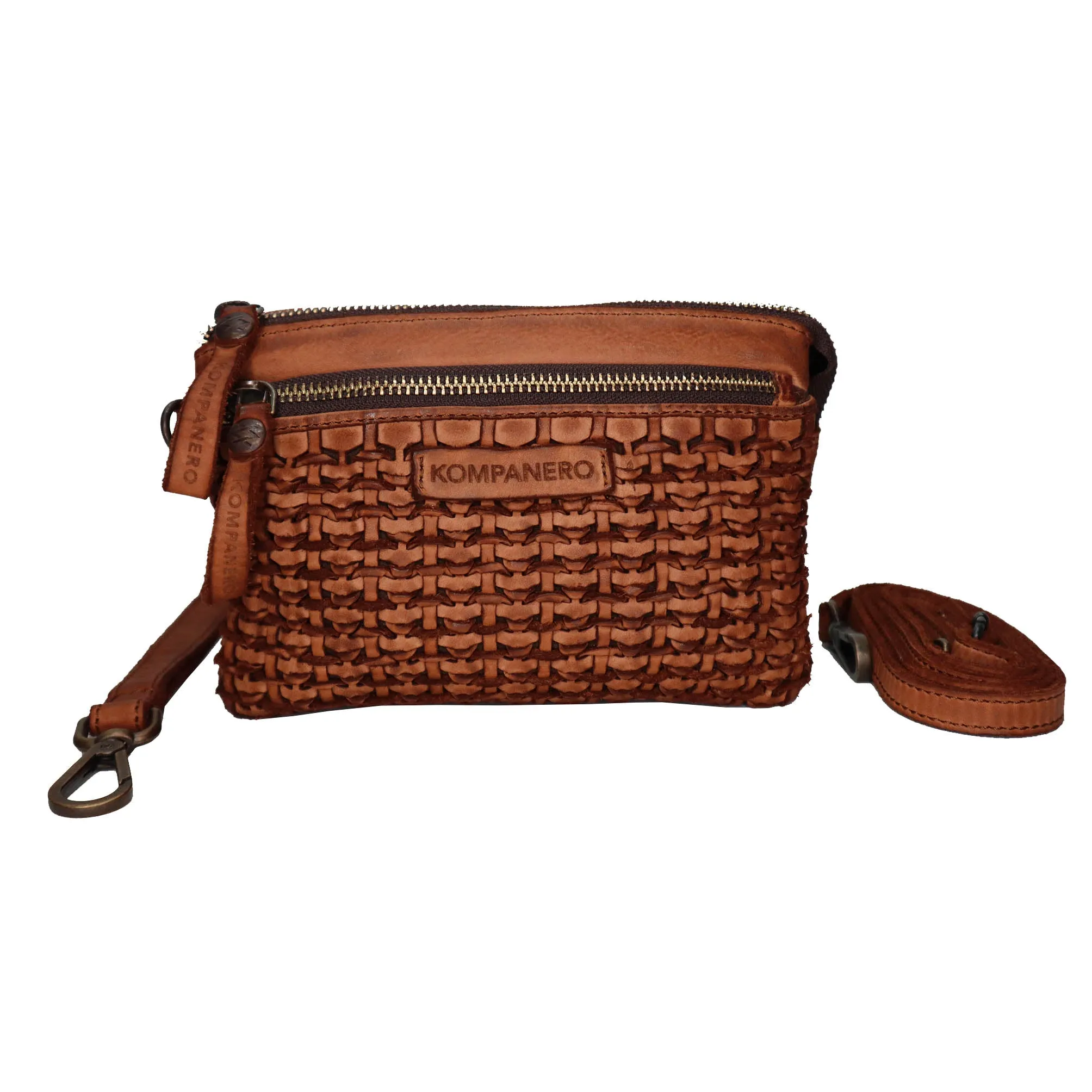 Kompanero Dune Cognac Leather Compact Bag