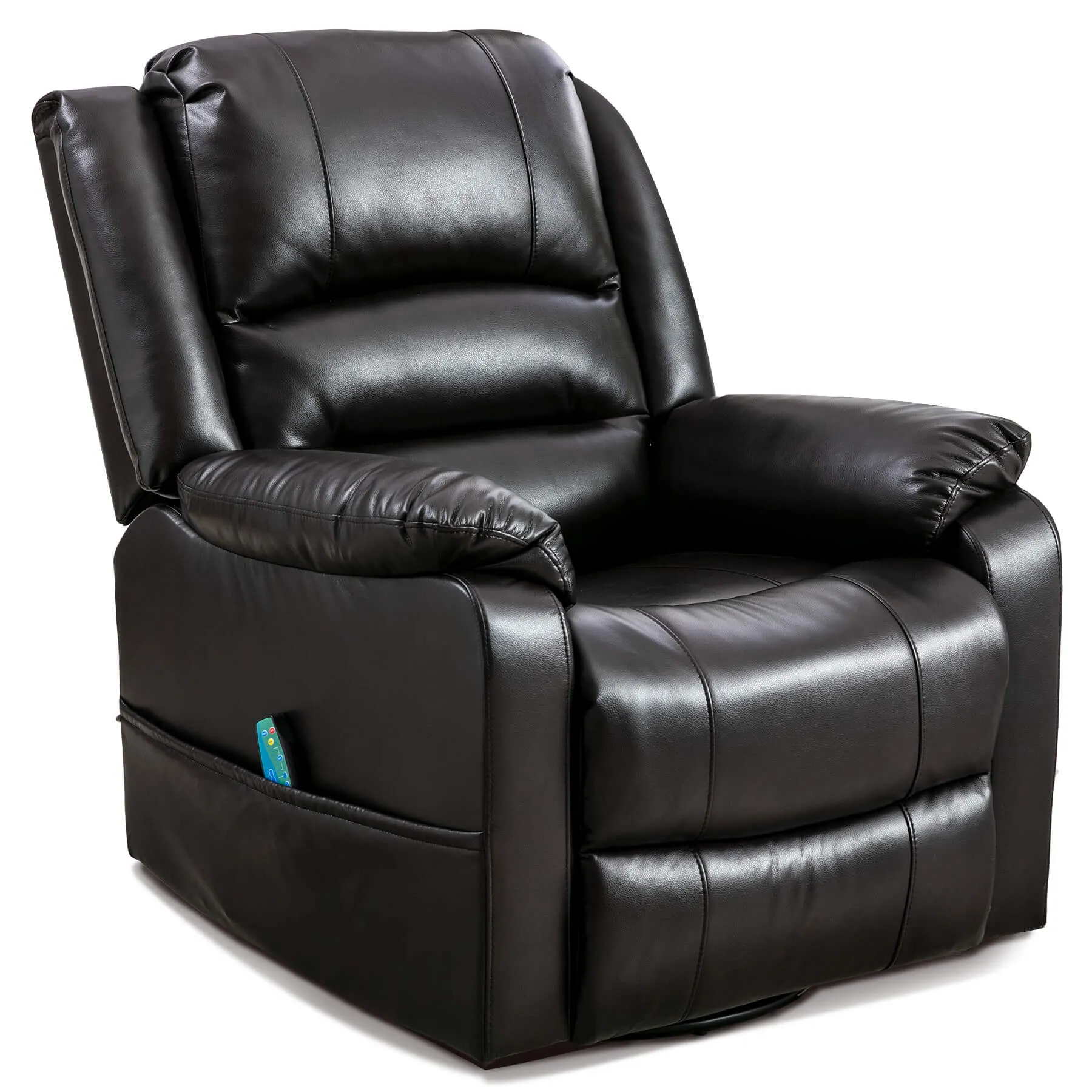 Massage Recliner Chair Breathable Faux Leather Ergonomic Lounge Chair, Dark Brown