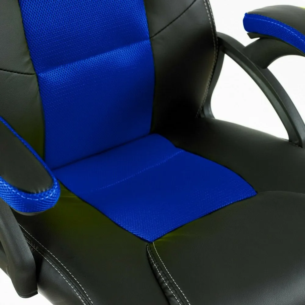 Neo Blue/Black Leather Mesh PC Office Chair