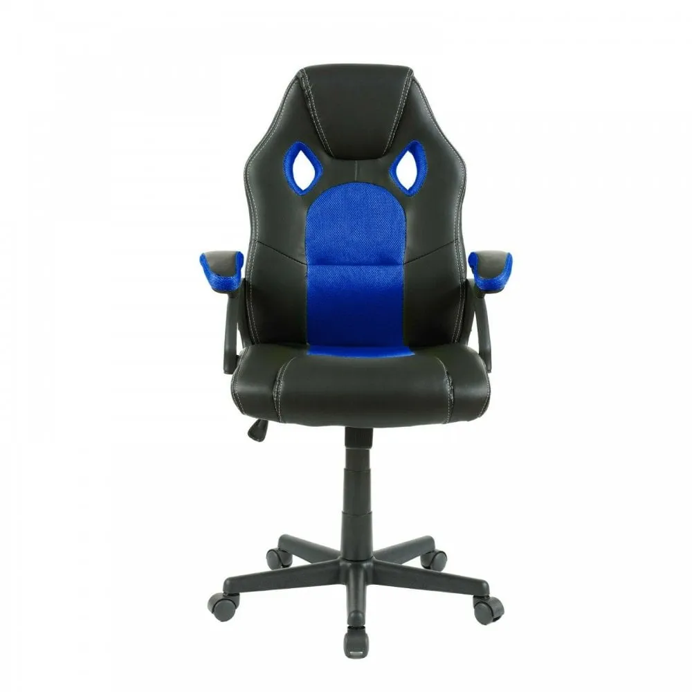 Neo Blue/Black Leather Mesh PC Office Chair