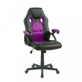 Neo Purple/Black Leather Mesh PC Gaming Office Chair