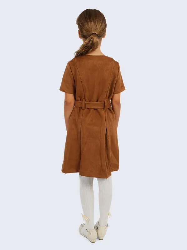 One Friday Brown Suede Dress