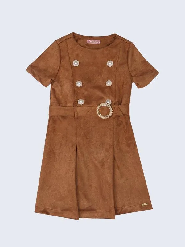 One Friday Brown Suede Dress