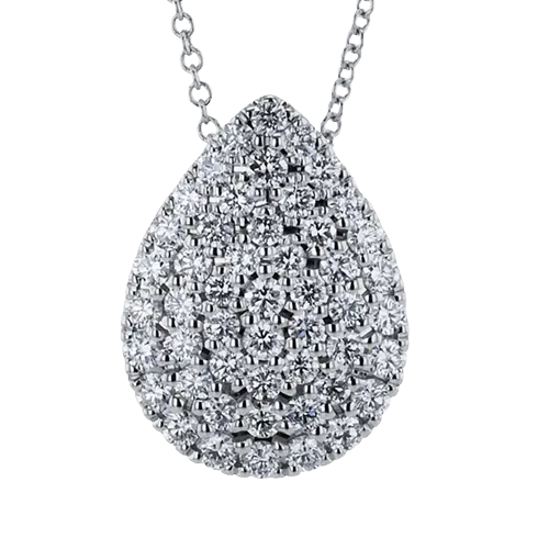 Pear Pendant in 18k Gold with Diamonds