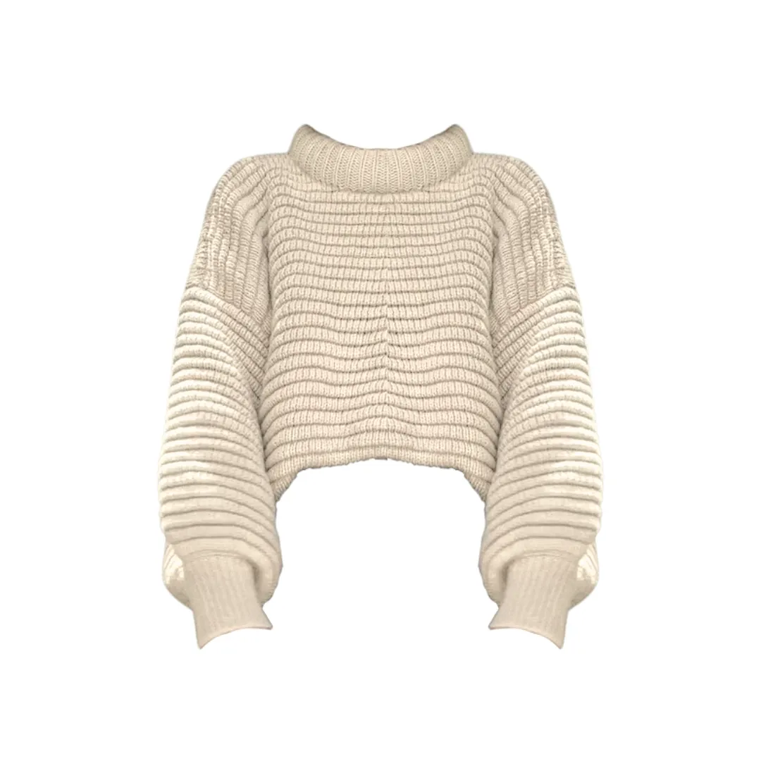 Pre Order: Balloon Sleeves Alpaca Knitted Sweater