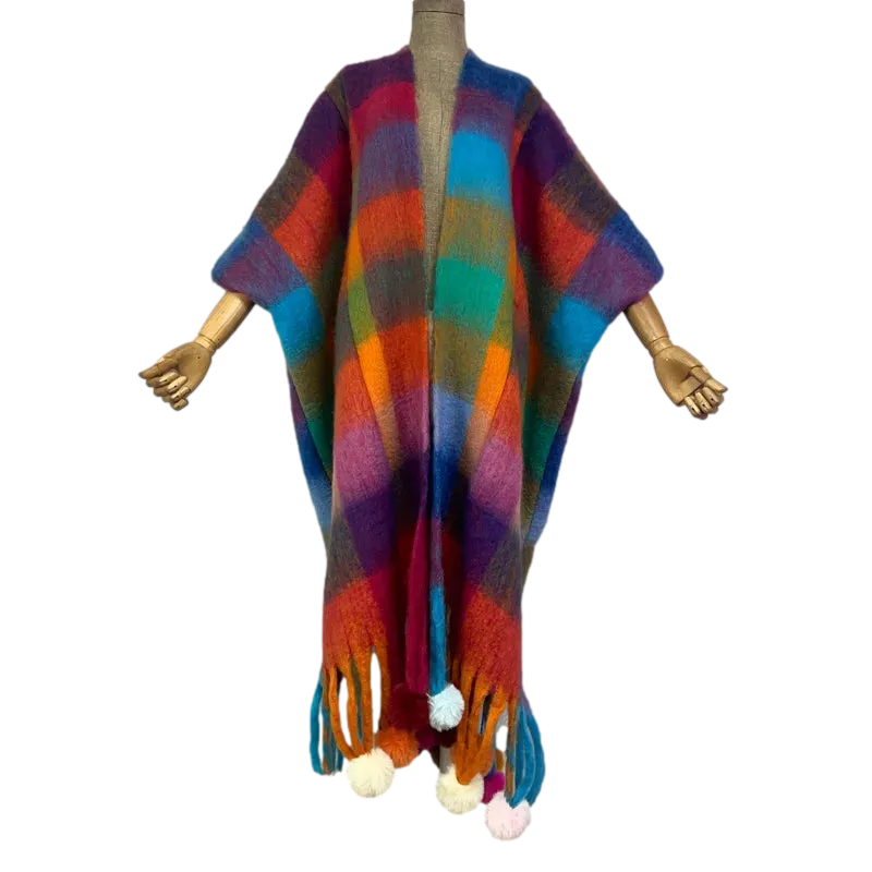 Pre Order:  Warm Colorful Loose Plaid Cardigan - WINI