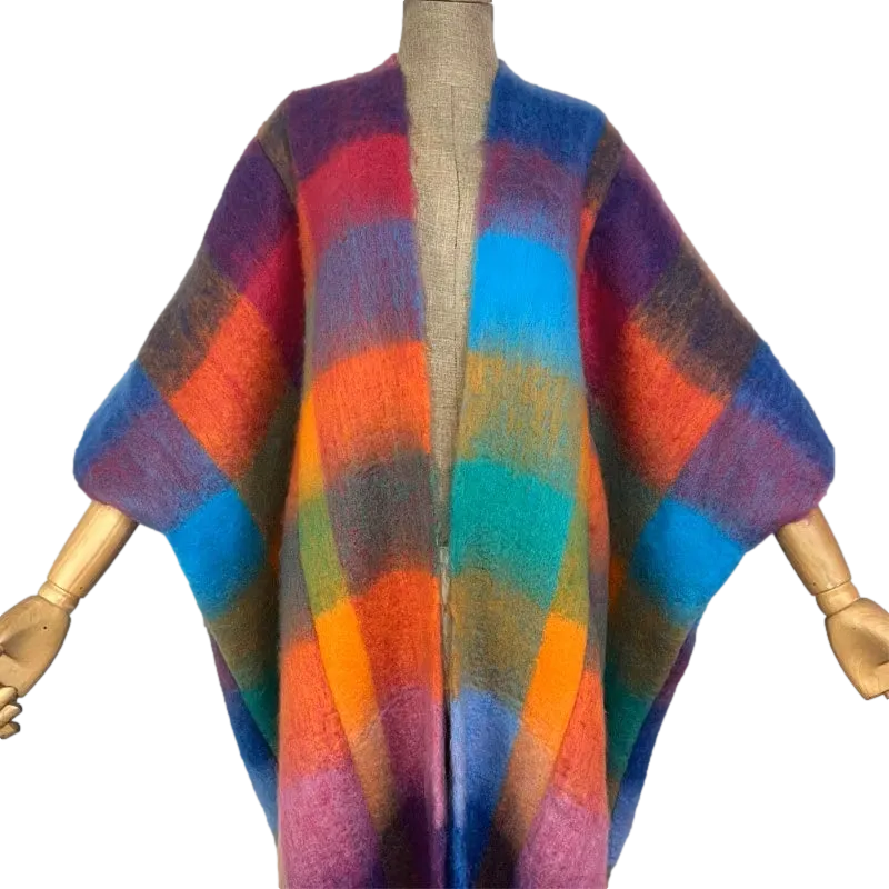 Pre Order:  Warm Colorful Loose Plaid Cardigan - WINI