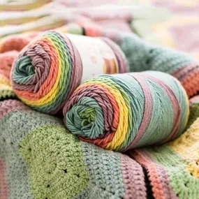 Rainbow Dyed Cotton-Acrylic Yarn