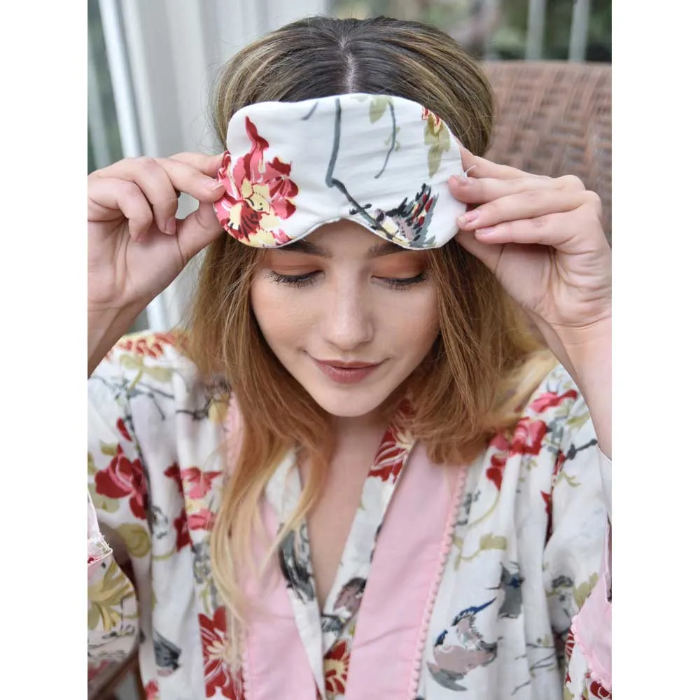 Red Rose Floral Cotton Eye Mask