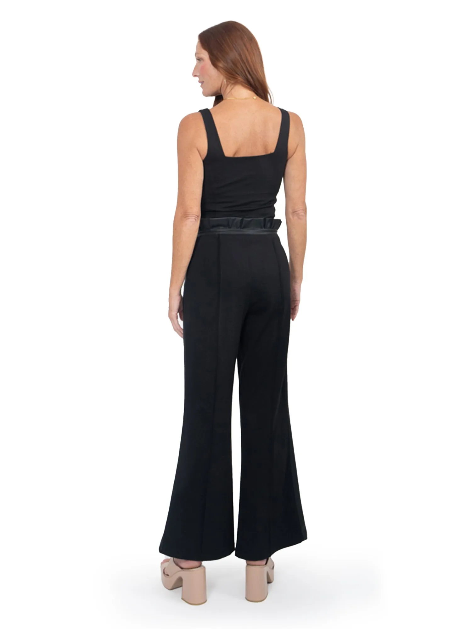 Ruffle Flare - Black Ponte