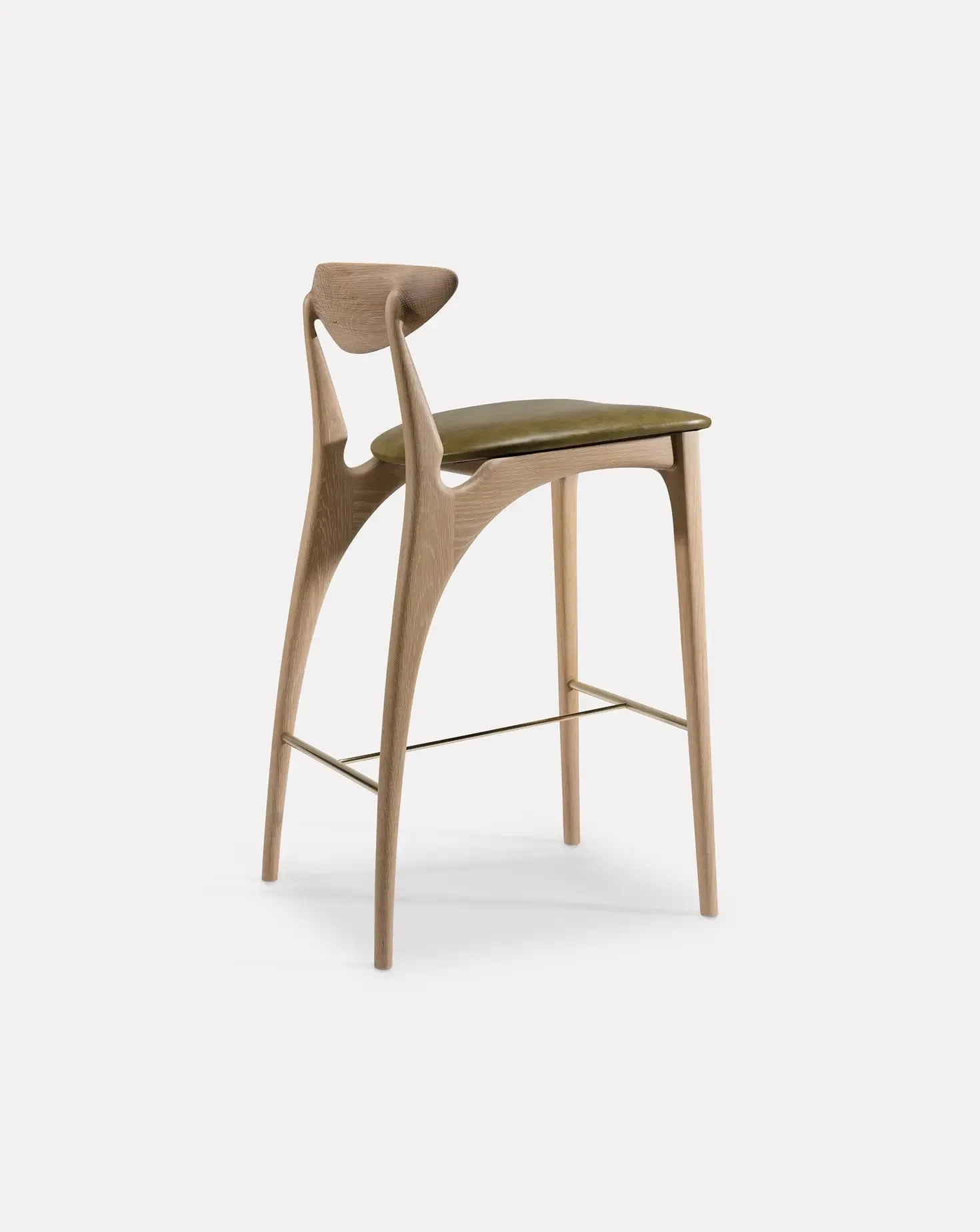 Shanowen White Oak Green High Stool