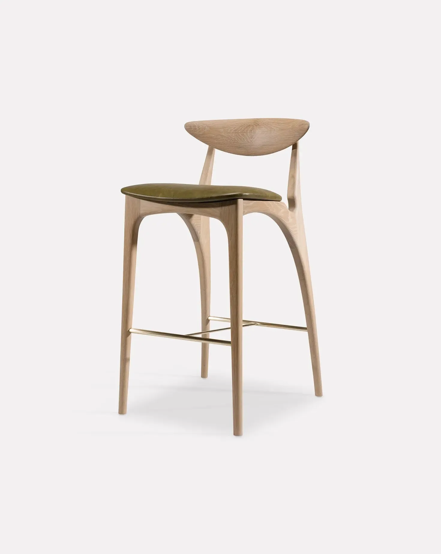 Shanowen White Oak Green High Stool