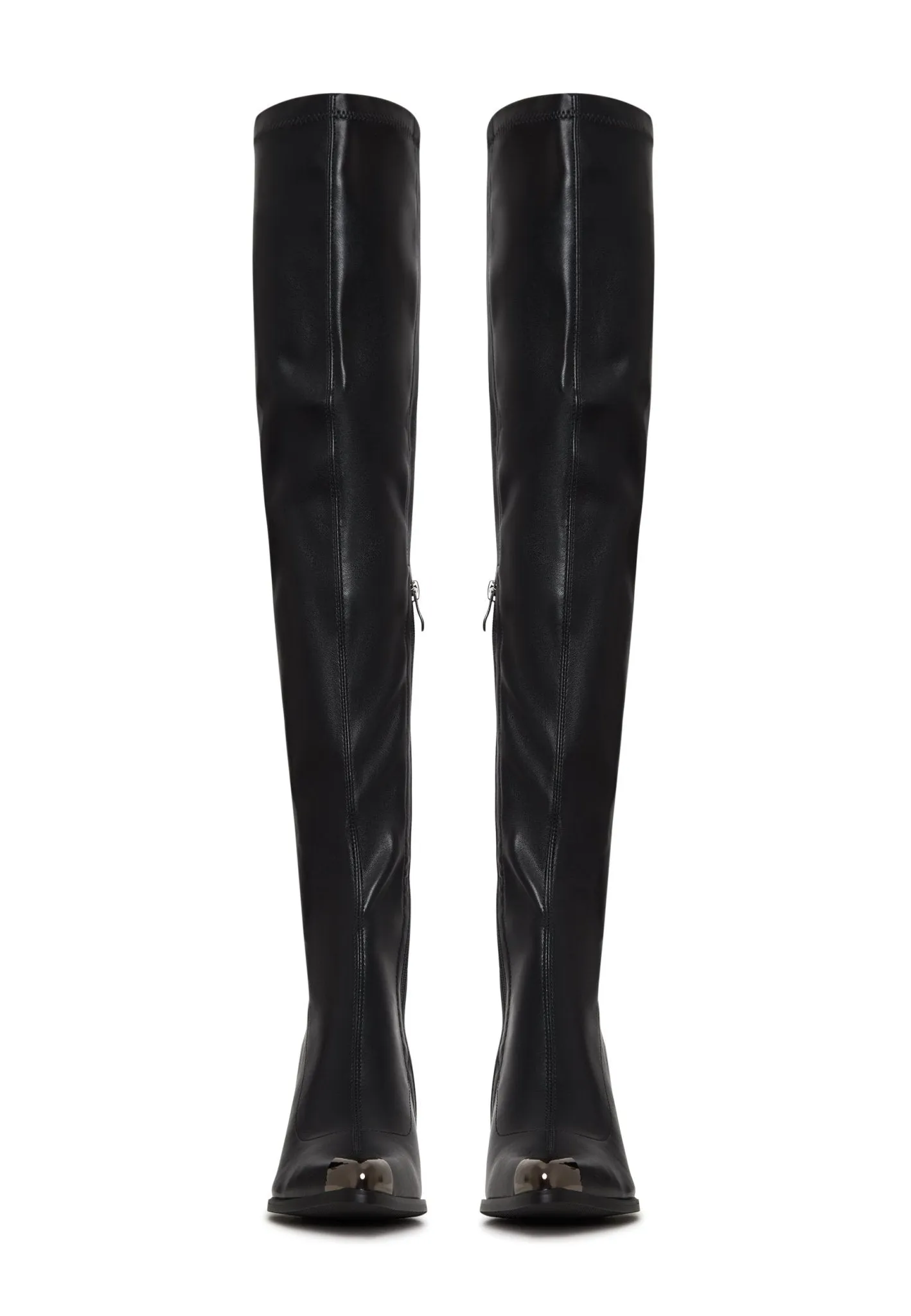 Sleek Leather Knee-High Boots