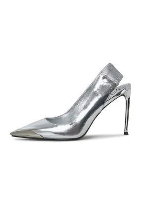 Slingback High Heeled Pumps Patricia - Silver