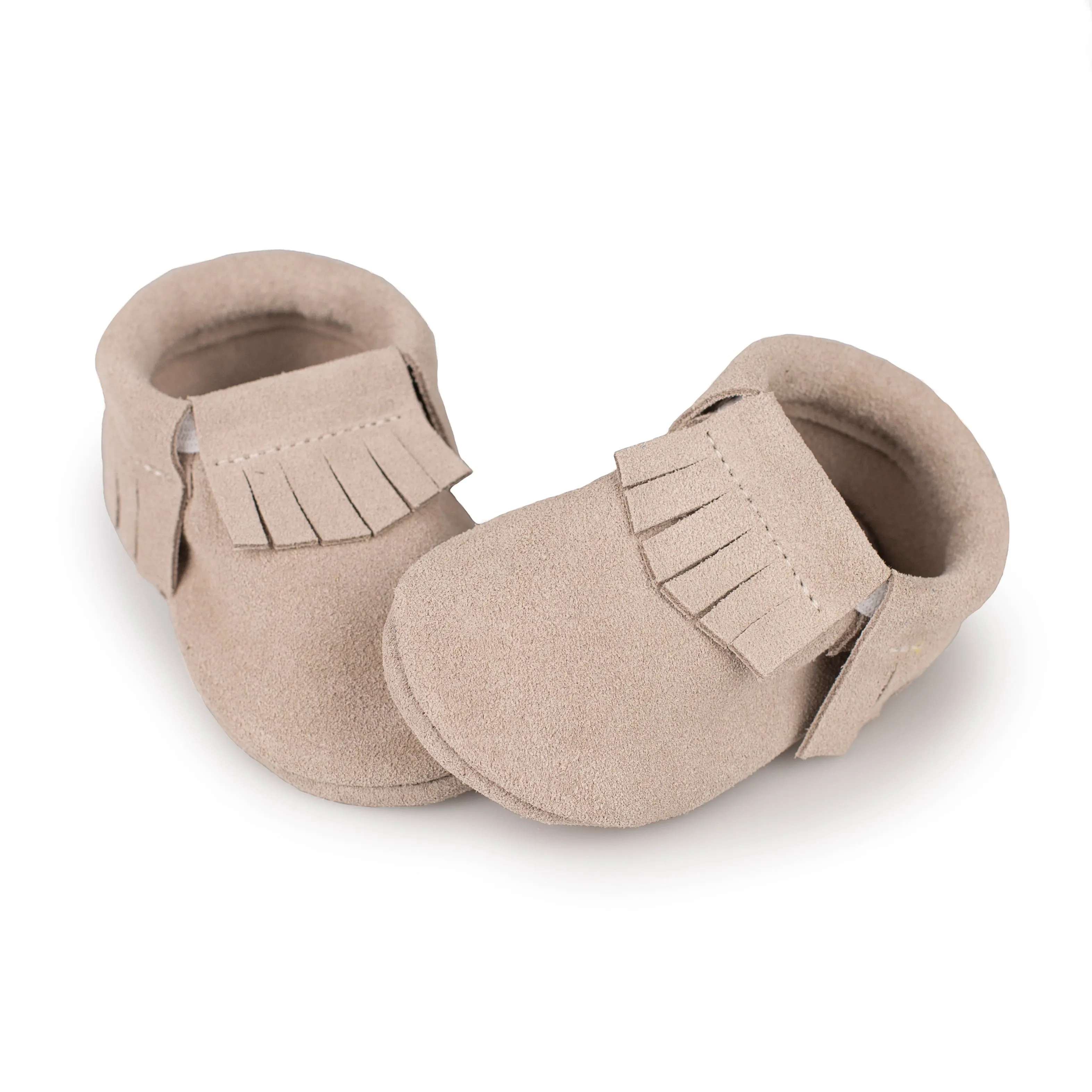 Suede fringe baby shoes