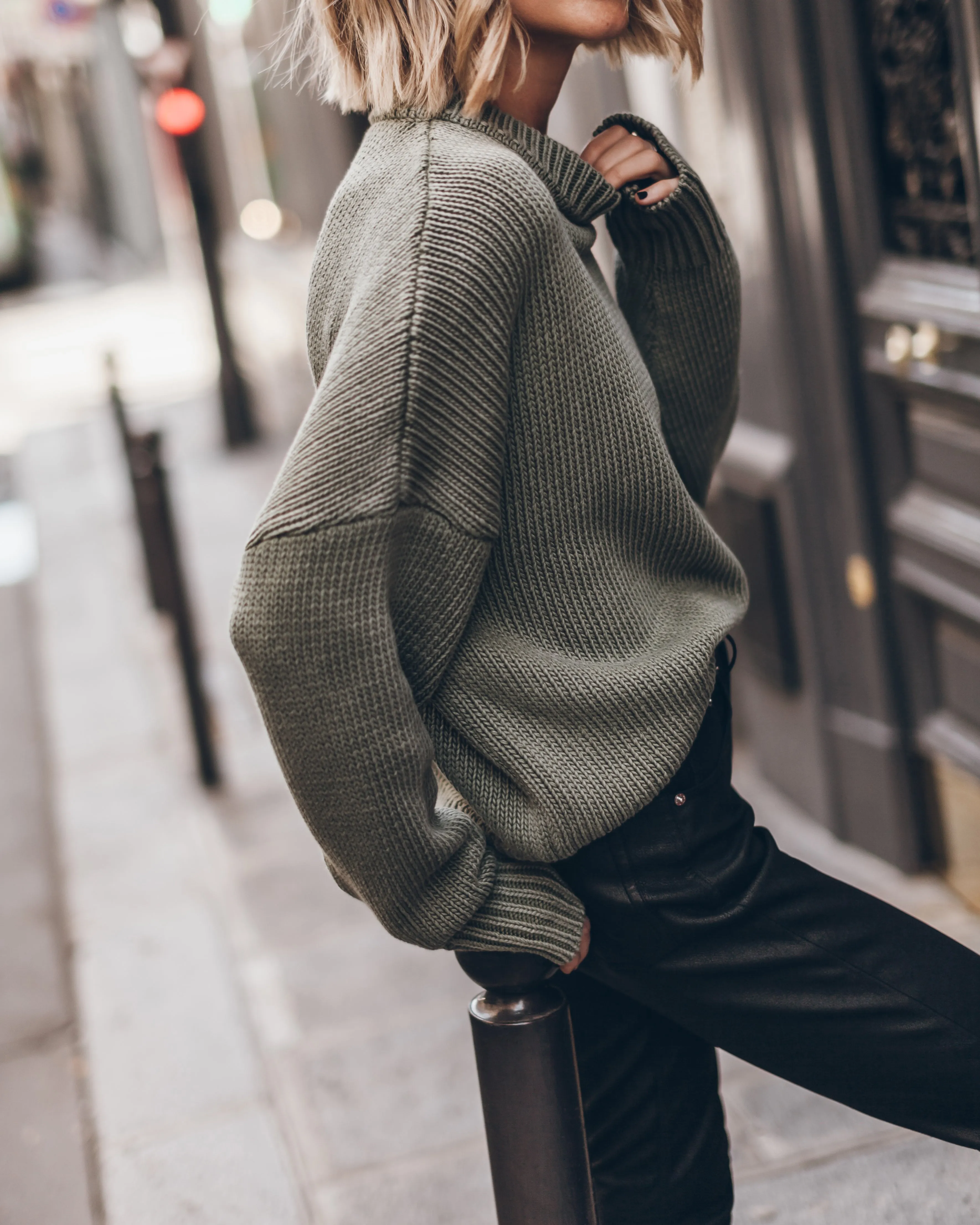 The Green Faded Knit Sweater