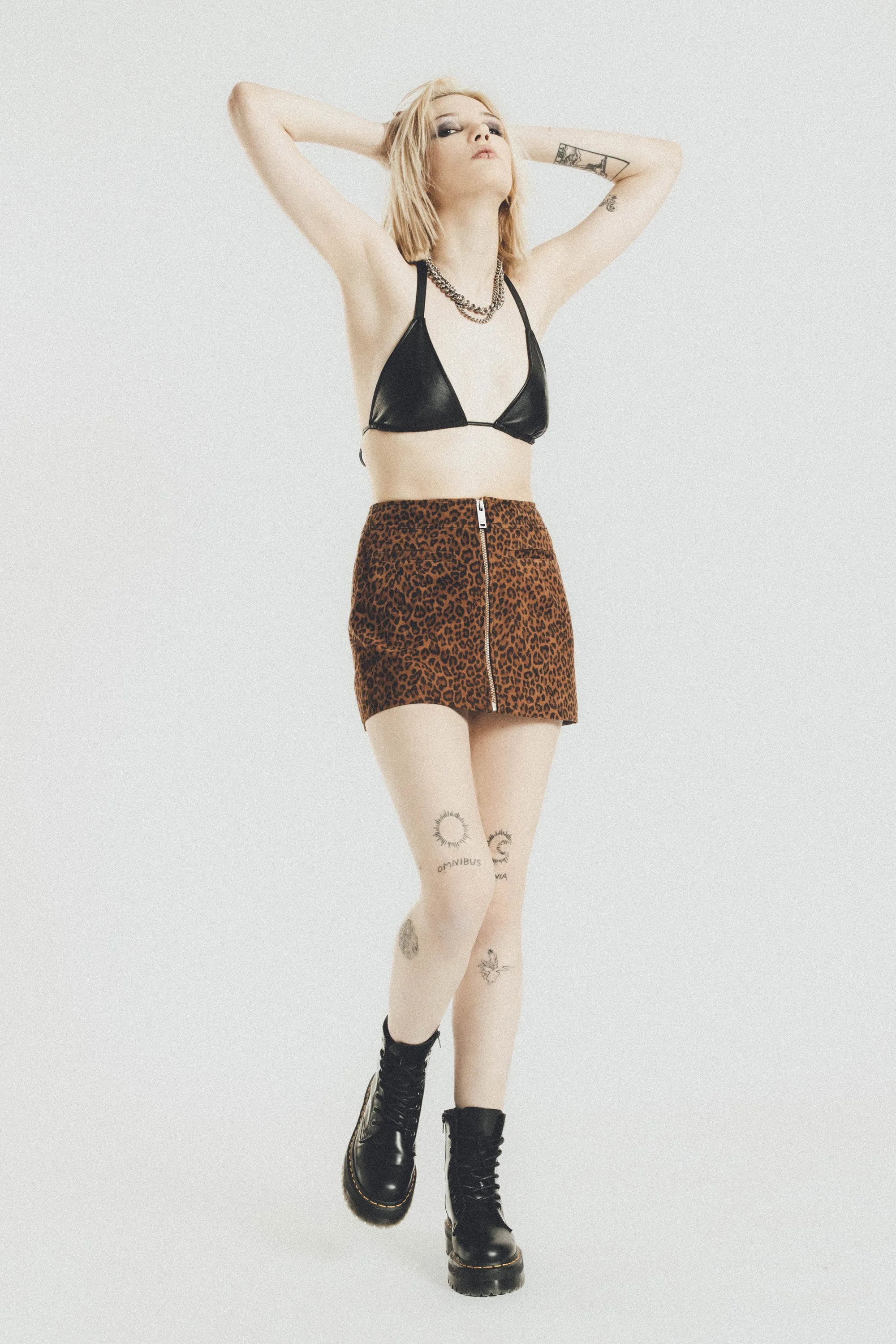 The Lita Zip Ultra Mini Skirt | Leopard Suede