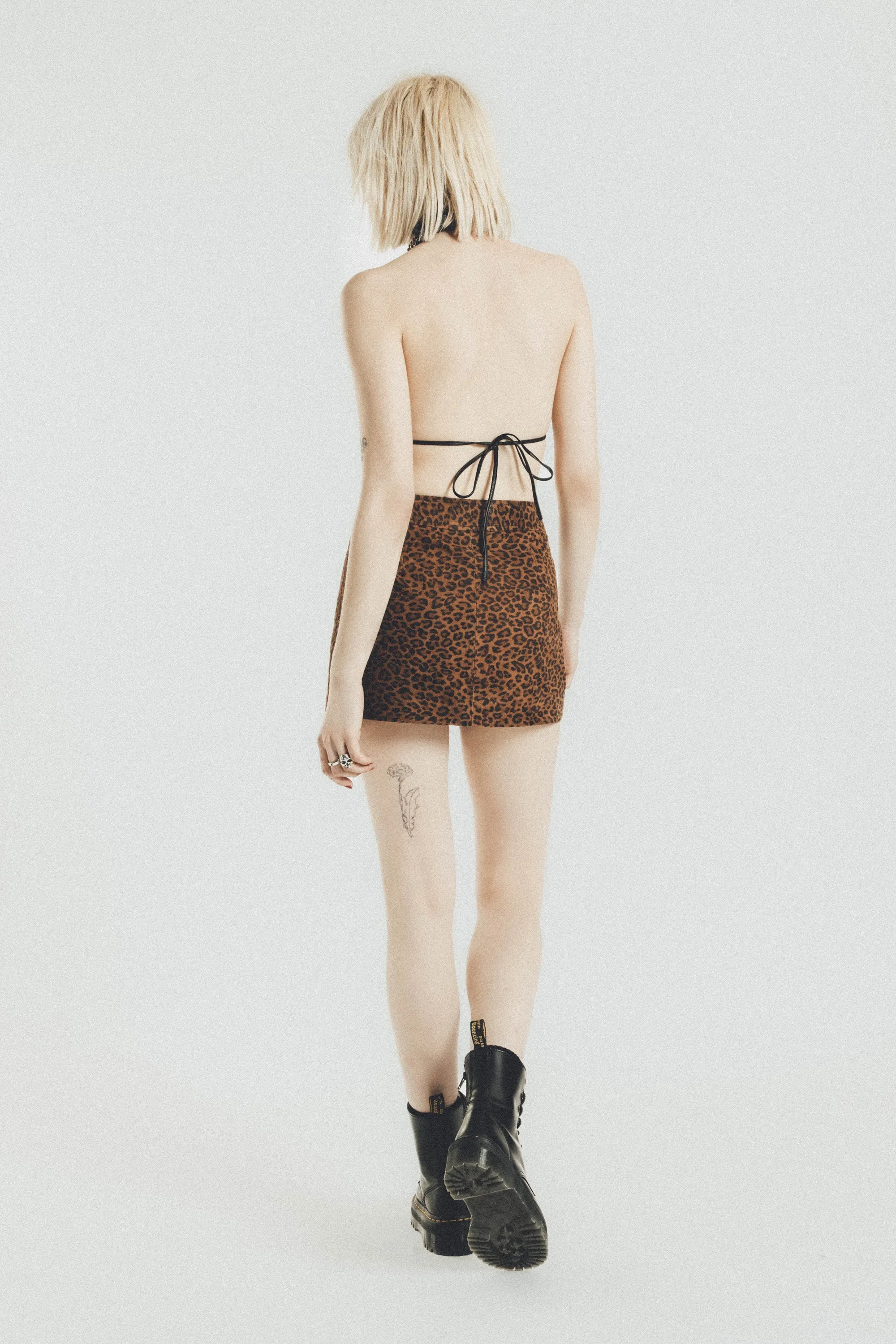 The Lita Zip Ultra Mini Skirt | Leopard Suede